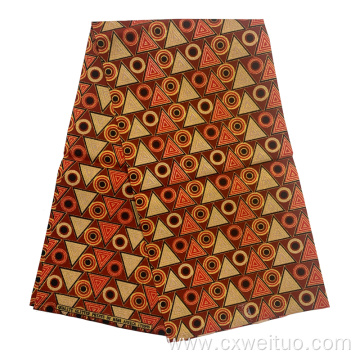 100% polyester fashion gold printed wax fabric